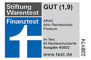 Stiftung Warentest - Finanztest ARAG Rechtsschutz 2022